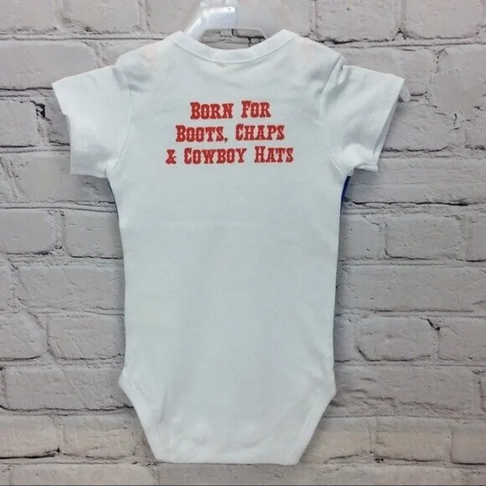 Midwest Gift Cowboy Creeper Western Rodeo Infant One Piece Snap Closure 0/6 mo.